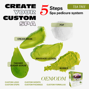 2025 populaire parfum d'arbre à thé 5 en 1 soins de la peau des pieds manucure pédicure Kit pied Spa ongles approvisionnement enlever la peau morte adoucir la peau des pieds - Product Image 3