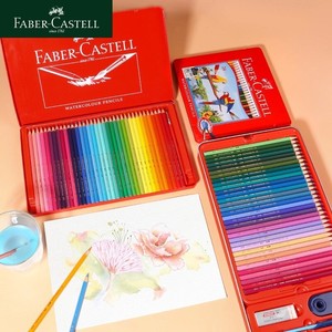 Crayons <span class=keywords><strong>de</strong></span> <span class=keywords><strong>couleur</strong></span> aquarellables <span class=keywords><strong>Faber</strong></span>-<span class=keywords><strong>Castell</strong></span>, 24/48/72 couleurs, boîte en fer rouge professionnelle soluble dans l'eau, pour <span class=keywords><strong>dessin</strong></span> à la main, niveau élémentaire - Product Image 4