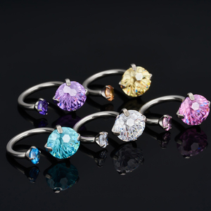 Anneaux de septum 16G pour femmes et hommes, en titane G23, zircon, or, barre en forme de <span class=keywords><strong>fer</strong></span> à <span class=keywords><strong>cheval</strong></span>, piercing pour le nez, le <span class=keywords><strong>tragus</strong></span>, la sourcil, l'hélix, le daith - Product Image 3