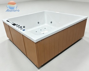 <span class=keywords><strong>Spa</strong></span> de jardin autoportant carré moderne en acrylique pour 4-5 personnes, chauffé, avec drain intégré, massage, bain à remous et cascade - Product Image 6
