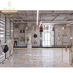 Custom Fashion Retail Cloth <b>Display</b> Rack <b>Shelf</b> Store Interior Design Boutique Furniture for Clothing Shop - Product Image 5