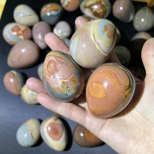 Kindfull Ocean Stone Eggs Healing Crystal Hand Carved Quartz Polychrome Stone Eggs For Meditation