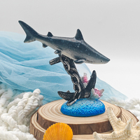 Sculpture en résine personnalisée de haute qualité, peinte à la main, figurines de requin, corail, objet de collection, décoration pour la maison, le bureau, les fêtes, animal