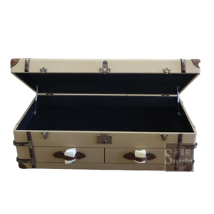 <span class=keywords><strong>Table</strong></span> basse rétro vintage en bois de style coffre avec 2 tiroirs, meuble TV et <span class=keywords><strong>table</strong></span> centrale pour la décoration intérieure, fabriqué en Chine - Product Image 5