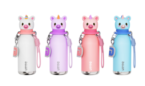 Vacío de acero inoxidable de doble pared <span class=keywords><strong>NiuNiu</strong></span> Botella de agua de 500ml con cabeza de animal suave desmontable para niños y adolescentes con asa - Product Image 3