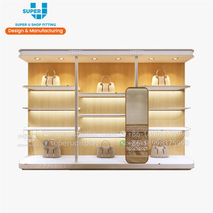 Bespoke Boutique Handbags Stand Rack Department Bags Display Furniture Wooden Retail Store Display Shelving for Bags