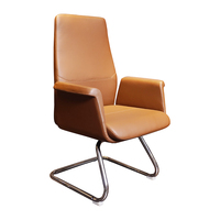 Mobilier de bureau moderne commercial marron haut de gamme salle de réunion visitant des chaises de bureau pour visiteurs sans roues
