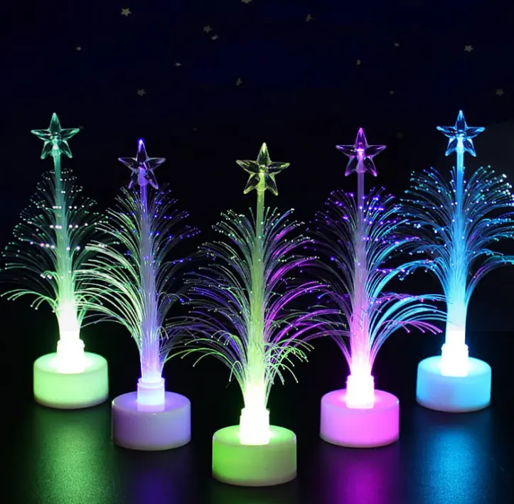 Árbol de Navidad de fibra óptica mini árbol de Navidad luz regalo Decoración