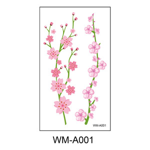 Autocollants de <span class=keywords><strong>tatouage</strong></span> corporel temporaires en papier, motif <span class=keywords><strong>fleur</strong></span> de cerisier rose, <span class=keywords><strong>petit</strong></span> design frais, tendance, pour application sur le visage, vente en gros - Product Image 3