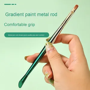 Nylon Nail Art Brush <b>Set</b> Flat Liner Oval <b>Crimped</b> Ferrule Brushes for Gel Painting Decoration - Product Image 4