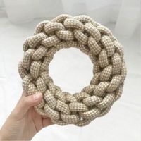 Jouet pour chien, couineur, indestructible, résistant aux morsures, corde en sisal, nettoyage des dents, à mâcher, écologique, tissé à la main, interactif, quotidien