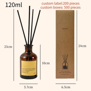 Bouteilles diffuseuses rondes en verre ambré épaissi <span class=keywords><strong>de</strong></span> 120 ml avec <span class=keywords><strong>bouchon</strong></span> anti-gel Magic Season et étiquettes personnalisées, pour diffuseur à bâtonnets - Product Image 3