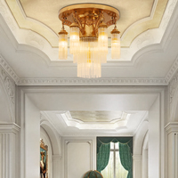 Plafonnier en cristal led doré de luxe pour chambre à coucher européenne Plafonnier français Rococo Foyer Allée Plafonnier en laiton