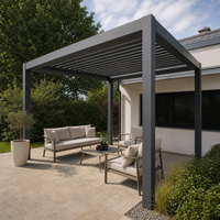Pergola en aluminium Jiake avec toit à lames motorisées pour jardin, cour, patio, terrasse, espaces de loisirs extérieurs et projets