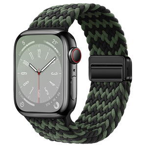 สายนาฬิกาแบบถักพร้อมหัวเข็มขัดแม่เหล็กสำหรับ Apple Watch Series 10 9 8 <span class=keywords><strong>7</strong></span> 6 สายนาฬิกาไนลอนยืดหยุ่น - Product Image 5