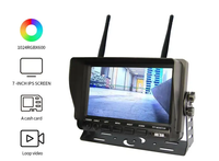 Kit de caméra de recul numérique sans fil pour camping-car Caméra de recul étanche IP69K et écran quadruple de 7 pouces avec DVR