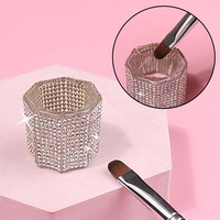 Nouvelle tasse en cristal d'ongle avec diamant brosse stylo lavage verre tasse cils sourcils teinture mélange tasse plat manucure outil