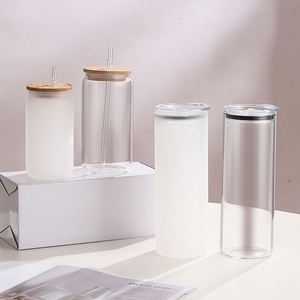 Vasos de Vidrio para Sublimación de 16 oz y 12 oz, Tazas para Leche con Tapa y Pajita, Aptos para Contacto con Alimentos, Logotipo Personalizado, Colores Variados/Personalizados, Regalos Empresariales - Product Image 3