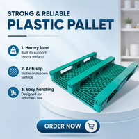 Palette en plastique HDPE moulée par injection, simple face, 4 voies, pour charges lourdes, empilable, pour rayonnage d'entrepôt, personnalisable