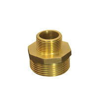 Raccord droit double mâle en laiton, réducteur 3/4 pouce, pour conduites d'eau et de gaz, tête hexagonale, marque LFA