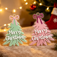 Décorations de Noël en acrylique 3D de haute qualité découpées au laser sur mesure - Ornements suspendus pour arbre de Noël