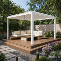 Gazebo motorisé en aluminium MEXIN avec capteur de pluie et bande lumineuse LED pour terrasse, jardin, patio, villa, hôtel, vente en gros