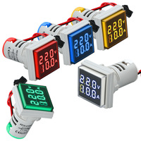 Gran oferta, voltímetro Digital LED de 22mm e indicador de Panel de amperímetro con luces de señal, voltaje monofásico y medidor de corriente