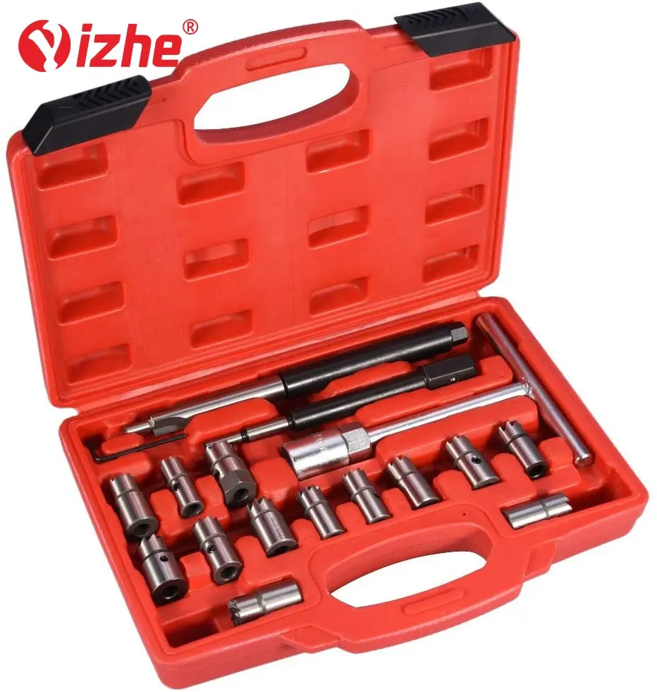 17pcs Diesel Injector Sedile Cutter Set Cleaner Universale Kit di Attrezzi (17-Pezzi/Set)