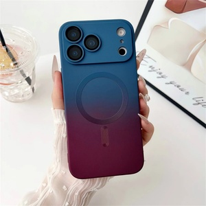 เคสโทรศัพท์มือถือแบบไร้สายแม่เหล็ก TPU ซิลิโคนสีไล่ระดับสุดหรู ขายดีอันดับต้นๆ สำหรับ iPhone 11 12 13 14 15 16 17 Pro Max - Product Image 3