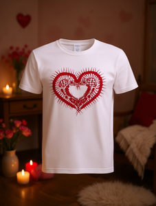 T-Shirt per San Valentino da Donna, Manica Corta, Collo Tondo, Stampa Cuore e Animali, Stile Casual Invernale, 100% Cotone Jersey - Product Image 2