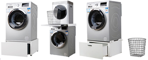 Kit de pile de sèche-linge avec étagère coulissante Kit d'empilage Cadre de connexion avec étagère <span class=keywords><strong>pour</strong></span> lave-linge et sèche-linge - Product Image 5