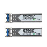 Hereta 1.25G SFP Transceiver Optique LC 1310nm Monomode Double Fibre 20km Module Ethernet Lot de 2