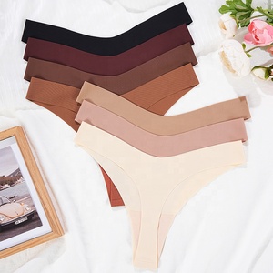 Culottes Femmes Sans Coutures Sexy Taille Basse Vente en Gros, Sous-Vêtements String Couleur Unie - Product Image 1
