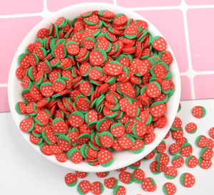Morceaux de tranches de fruits de fraise en argile polymère, 1000 gpolymère, accessoires pour Slime et Nail Art, 50 pièces - Product Image 1