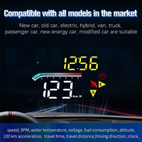 Affichage tête haute M17 OBD GPS double système : vitesse, régime moteur, température eau, tension, niveau carburant, boussole, horloge pour toutes les voitures