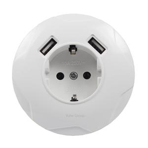 Enchufe USB de Pared con Dos Puertos USB 5V 2A de Carga Rápida, Panel Táctil, Material ABS, 10A para Montaje en Pared - Product Image 3