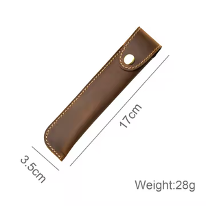 Винтажная ручная работа Ретро Crazy Horse кожа школьный держатель для ручки сумка из натуральной кожи чехол для карандашей - Product Image 5