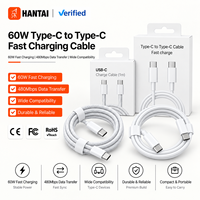 Câble de charge rapide Type C vers Type C 60W, cordon de transfert de données rapide, tablettes et appareils USB-C, iOS iPhone et Samsung S24 Ultra