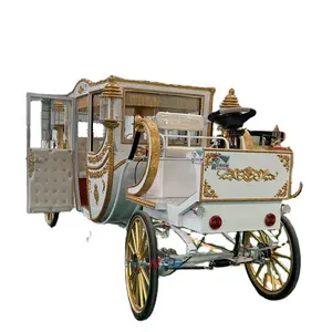 Luxury horse carriage manufacturer/wedding vehicle wagon/electric royal horseless carriage