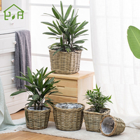 Yrhome Nouveaux pots de fleurs modernes en osier tressé, faits à la main, écologiques et enduits, pour la maison et le jardin