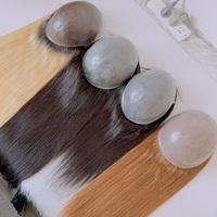 30 # 150% densité 100% vrais cheveux humains pleine base PU silicone peau mince intégration non transformé vierge Toupee Topper pour les femmes