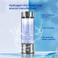 Générateur électronique de bouteilles d'eau à hydrogène avec logo personnalisé en gros Type intelligent en verre portable