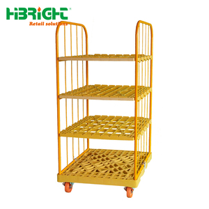 Heavy Duty Industrial Logistics Trolley Metal Wire Mesh Cage <b>Cart</b> with Wheels <b>for</b> Warehouse and Factory - Product Image 3