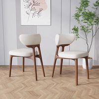 Chaise de salle à manger moderne en bois massif, chaise rembourrée en tissu bouclé, chaise nordique pour restaurant, café, chaise de loisirs pour la maison, salle à manger