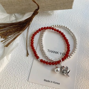 Pulsera de Plata de Ley S925 con Ágata Roja Natural, Diseño de Gato de la Suerte, Doble Capa, para Mujer, Uso Diario - Product Image 4