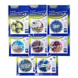 A4 فيلم تصفيح بارد للبيع بالجملة غير لامع A4 قماش ثلاثي الأبعاد غير لامع لامع جلد لامع براق زجاج بركن قوس قزح ذاتي الترقق - Product Image 2