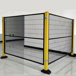 Barrière de cellule robotique en acier galvanisé robuste |   Clôture de sécurité résistante aux chocs, revêtement poudré jaune + noir, certifiée CE, livraison rapide - Product Image 1