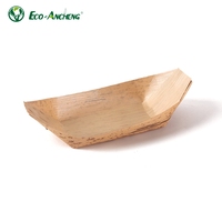 Eco Ancheng Biodégradable Écologique Jetable Feuille Sushi Dessert Plats Assiettes Assiette Bateau en Bambou