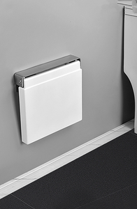 Sedia e Sgabello Pieghevole da <span class=keywords><strong>Doccia</strong></span> in Acciaio Inossidabile di Alta Qualità, Sedile da Bagno Nero Montato <span class=keywords><strong>a</strong></span> Parete - Product Image 2