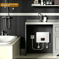 Chauffe-eau électrique mural sans réservoir en plastique pour usage domestique, 5500W 220V, chauffage instantané pour salle de bain et douche, prix usine bas